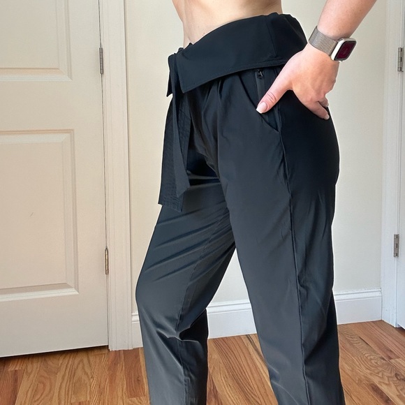 Paper Bag Waist Techno Tapered Pants - Picture 6 of 12
